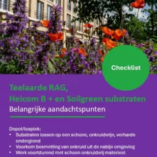 Voorblad van de checklist Teelaarde RAG met aandachtspunten en een bloemenborder