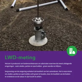 Voorblad van de flyer LWD-meting met een meetapparaat op een uitgegraven bodem