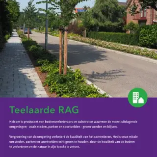 Voorblad van de flyer Teelaarde RAG met jonge bomen in een groene berm